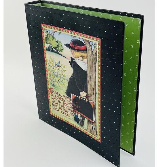 Retired 1998 Mary Engelbreit 3-Ring Binder Girl Tree Black Voyage Landscapes Eye - Picture 4 of 11